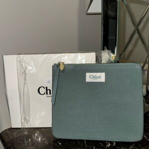 Chloé Parfums Green Fabric Zip Pouch